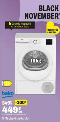Sèche-linge hublot Beko D0H11030