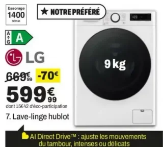Lave-linge hublot LG F94X56WHST