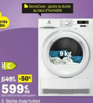 Sèche-linge hublot Electrolux EW6HI182HB
