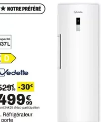 Réfrigérateur 1 porte Vedette VFM335BRDW