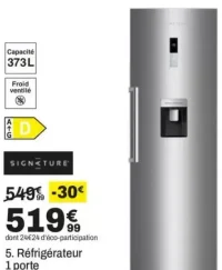 Réfrigérateur 1 porte Signature SFM373DXAQUA