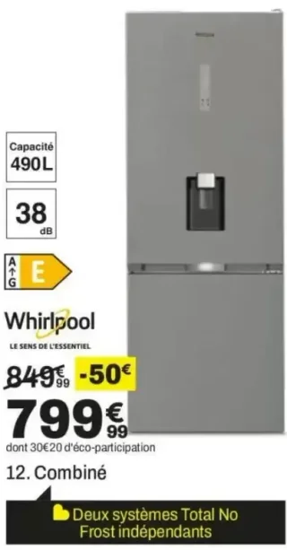 Whirlpool Combiné WHK26493WX4E