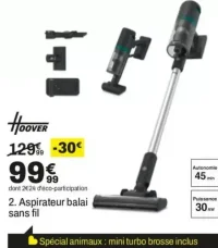 2. Aspirateur balai sans fil Hoover HFG10P 011