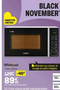 Four micro-onde monofonction Whirlpool MWP201W