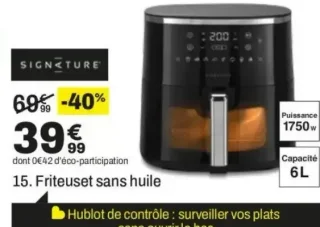Friteuse sans huile Signature AFT0003-GS