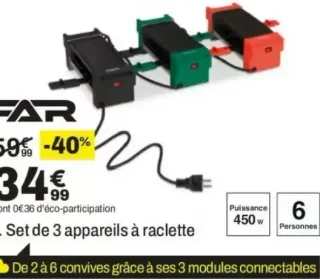 Set de 3 appareils à raclette FAR SET X3 223