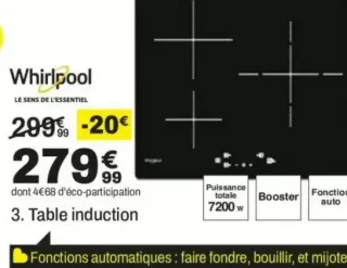 Table induction Whirlpool WSQ8360NE