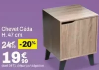 Chevet Céda H. 47 cm