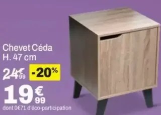 Chevet Céda H. 47 cm