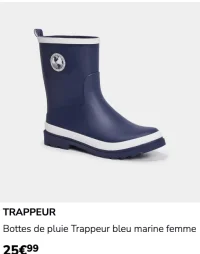 Bottes de pluie Trappeur bleu marine femme TRAPPEUR