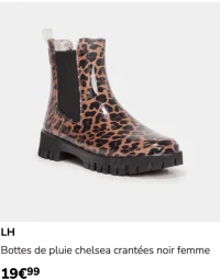 LH Bottes de pluie chelsea crantées noir femme