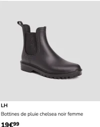 LH Bottines de pluie chelsea noir femme