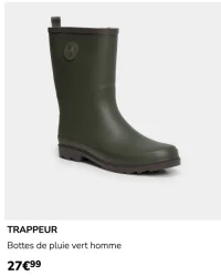 Bottes de pluie vert homme TRAPPEUR