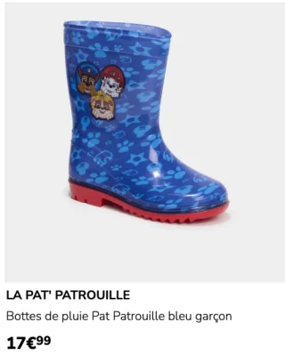 LA PAT' PATROUILLE Bottes de pluie Pat Patrouille bleu garçon