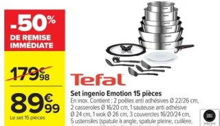 Set ingenio Emotion 15 pièces Tefal