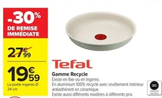 La poêle ingenio Tefal Gamme Recycle Ø 24 cm