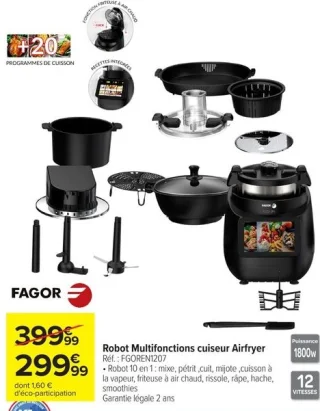 Robot Multifonctions cuiseur Airfryer Fagor FGOREN1207