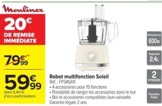 Robot multifonction Soleil Moulinex FP345A11