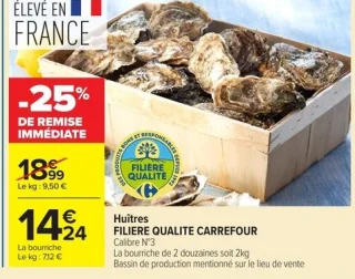 Huîtres FILIÈRE QUALITÉ CARREFOUR