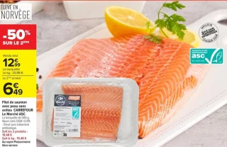 Filet de saumon avec peau sans arêtes CARREFOUR Le Marché ASC