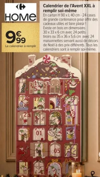 Calendrier de l'Avent XXL à remplir soi-même Carrefour HOME