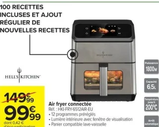 Air fryer connectée Hell's Kitchen HKI-FRY-6512AIR-EU