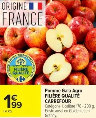 Pomme Gala Agro FILIERE QUALITE CARREFOUR