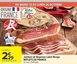 Jambon de Bayonne Label Rouge REFLETS DE FRANCE