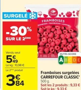 Framboises surgelées CARREFOUR CLASSIC'