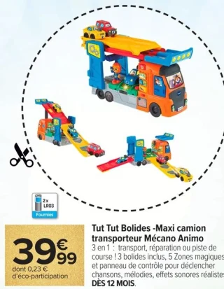Tut Tut Bolides - Maxi camion transporteur Mécano Animo vtech baby