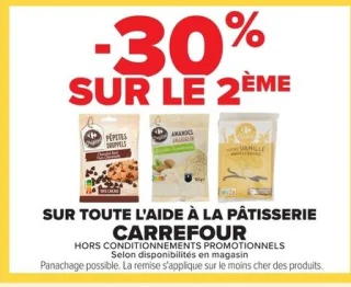 Aide à la pâtisserie CARREFOUR (Pépites de chocolat, Amandes émondées, Sucre vanillé)