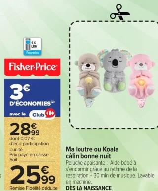 Ma loutre ou Koala câlin bonne nuit Fisher-Price