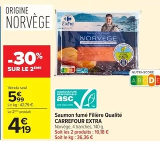 Saumon fumé Filière Qualité CARREFOUR EXTRA
