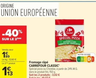Fromage râpé Carrefour Classic'
