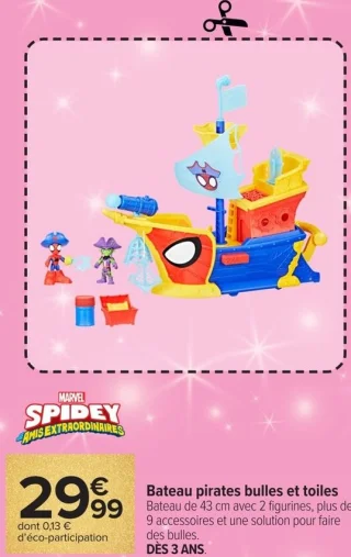 Bateau pirates bulles et toiles Marvel Spidey et ses Amis Extraordinaires