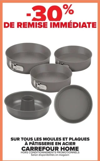 Tous les moules et plaques à pâtisserie en acier Carrefour Home