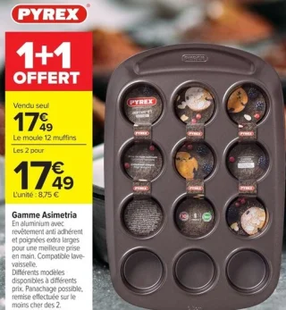 Moule 12 muffins Pyrex Gamme Asimetria