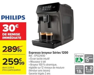 Expresso broyeur Séries 1200 Philips EP1224/00