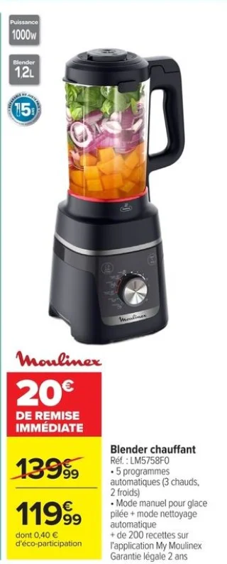 Blender chauffant Moulinex LM5758F0