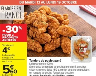 Tenders de poulet pané