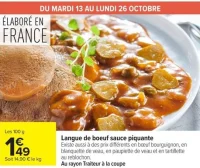 Langue de boeuf sauce piquante