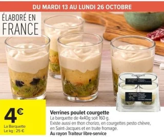 Verrines poulet courgette GUYADER