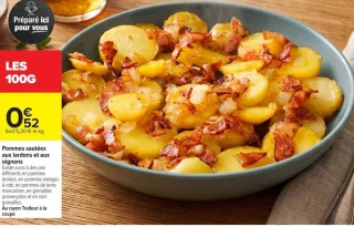 Pommes sautées aux lardons et aux oignons