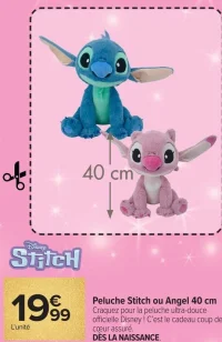 Peluche Stitch ou Angel 40 cm