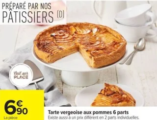 Tarte vergeoise aux pommes 6 parts