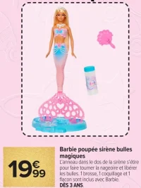 Barbie poupée sirène bulles magiques