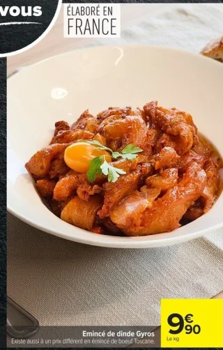 Émincé de dinde Gyros