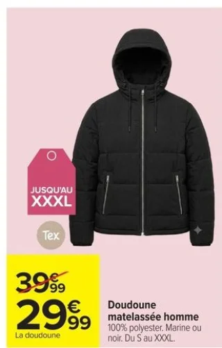 Doudoune matelassée homme Tex