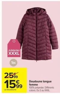 Doudoune longue femme Tex
