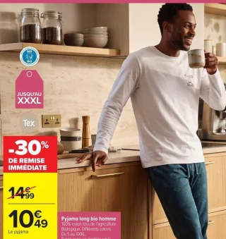 Pyjama long bio homme Tex